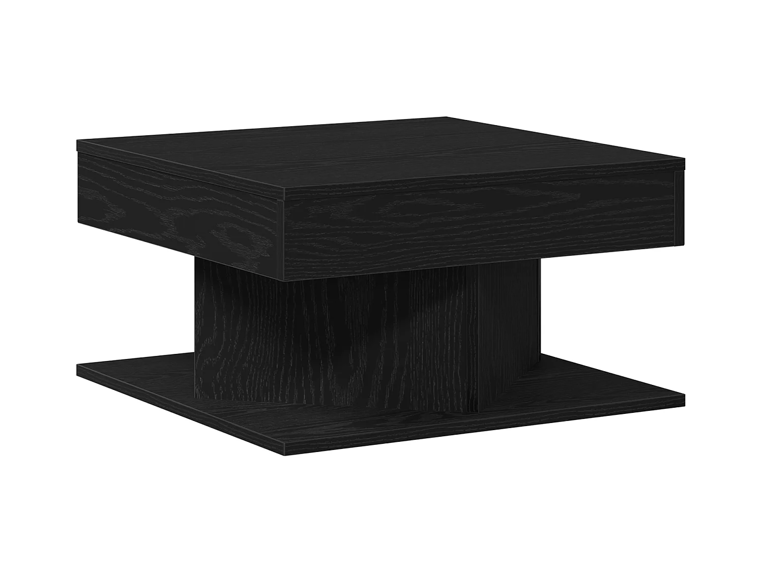 Table basse Noir Chêne 57x57x30 cm en bois d'ingénierie
