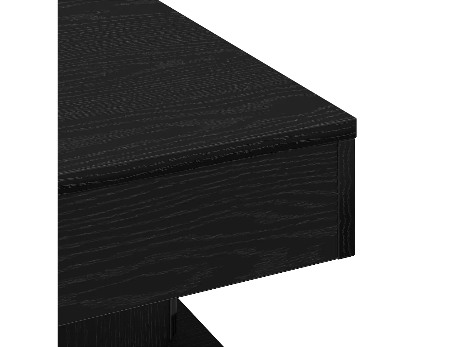 Table basse Noir Chêne 57x57x30 cm en bois d'ingénierie
