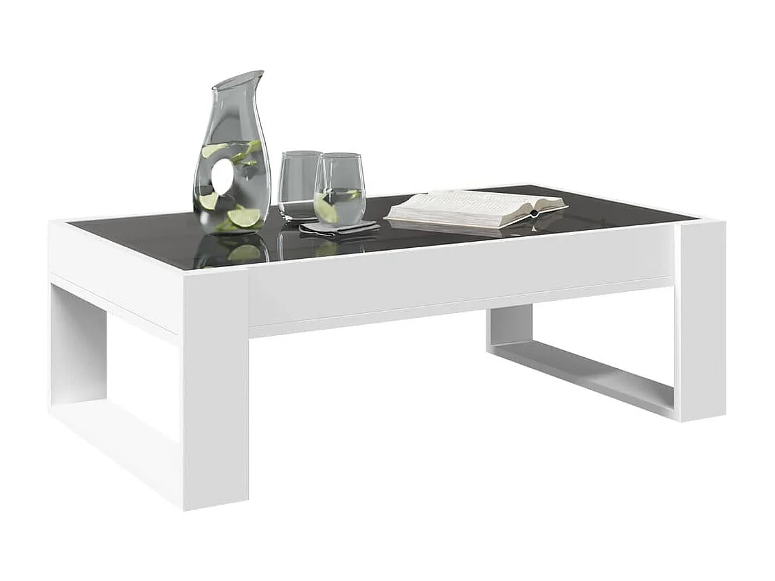 Mesa de centro con LED infinito blanco 90x53x30 cm