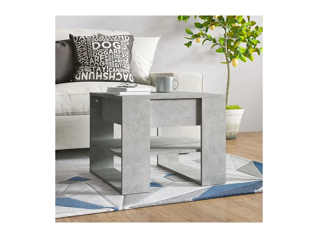 Table basse gris béton 55,5x55x45 cm bois d'ingénierie