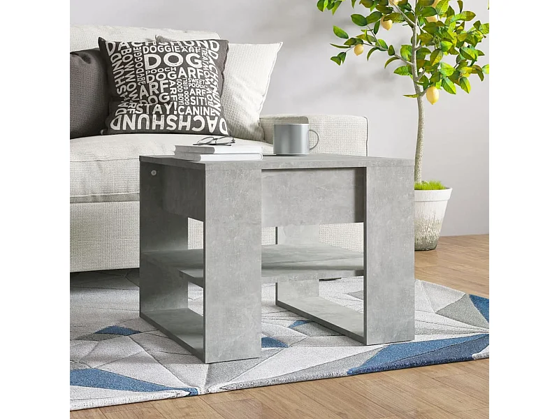 Mesa de centro gris hormigón 55,5x55x45 cm madera de ingeniería