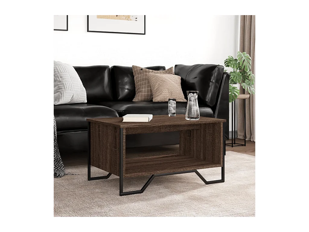 Tavolino da caffè in rovere marrone 75x51x40 cm in legno ingegnerizzato