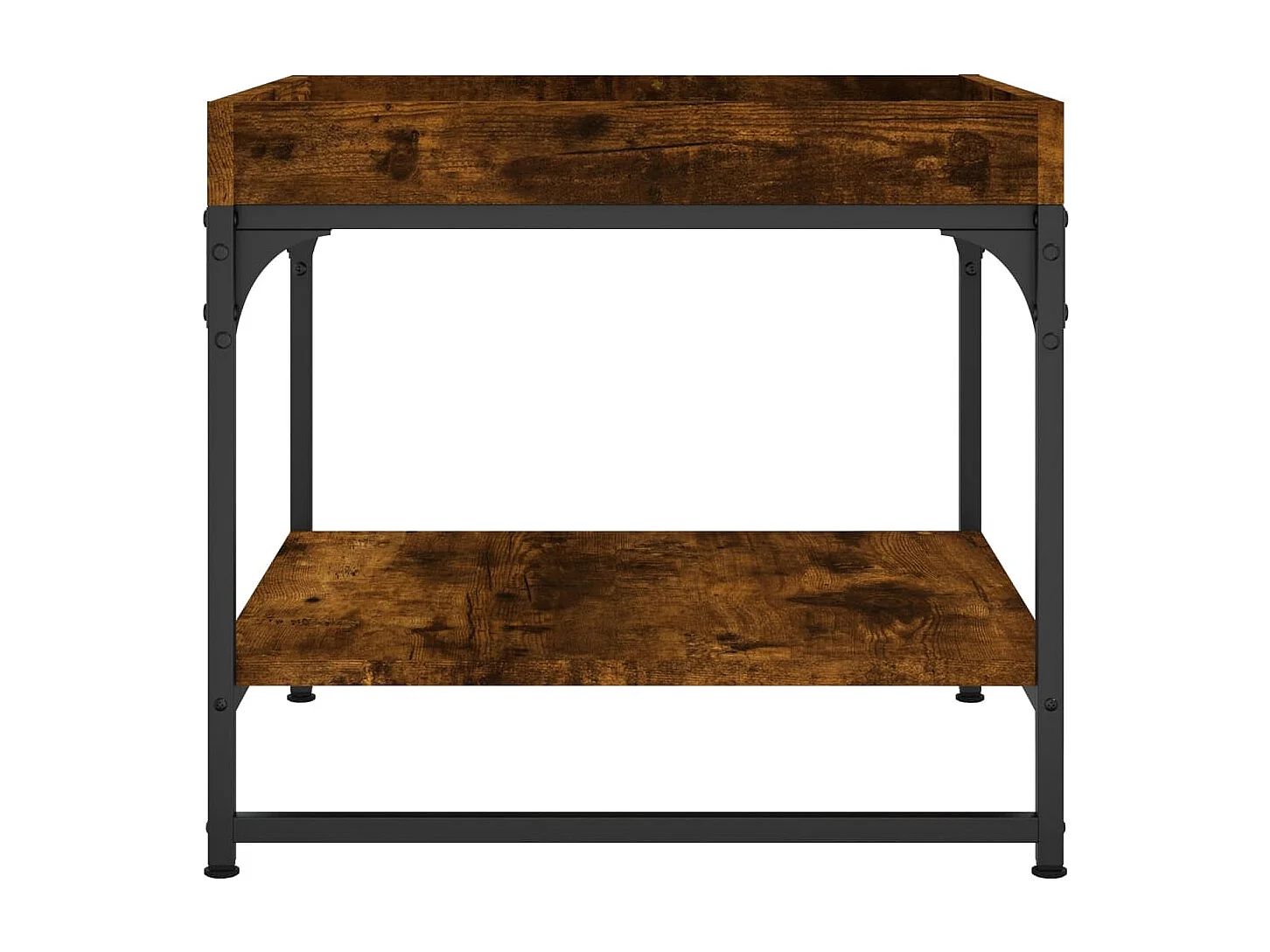 Table basse chêne fumé 49,5x49,5x45 cm bois d'ingénierie