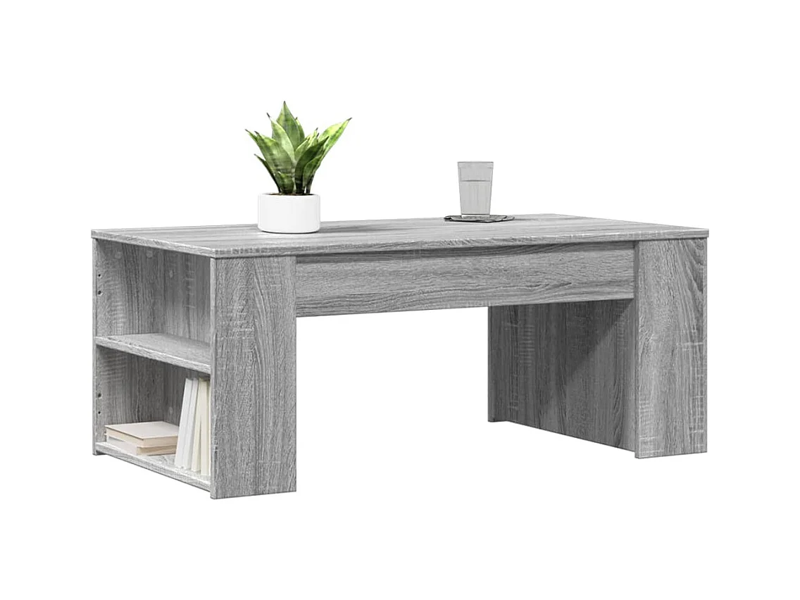 Tavolino Sonoma grigio 102x55x42 cm in legno ingegnerizzato