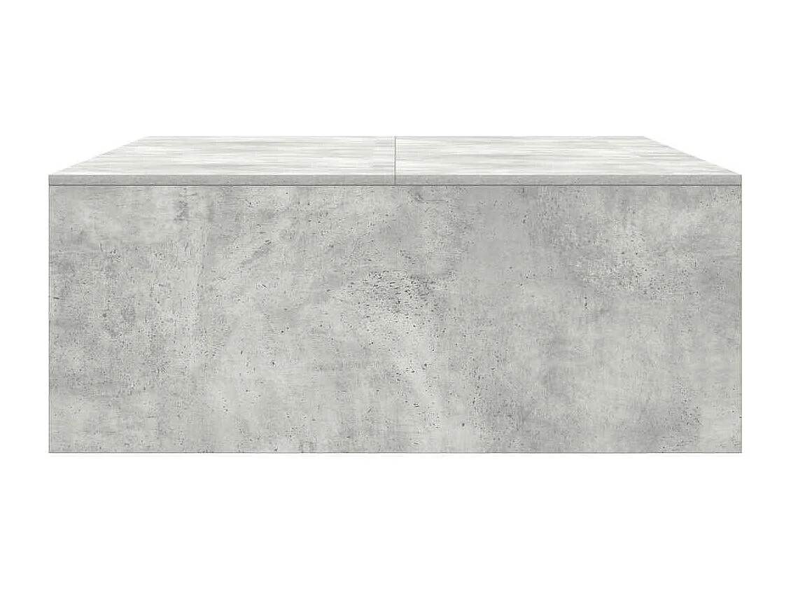 Mesa de centro gris hormigón con cajones 100x100x40 cm