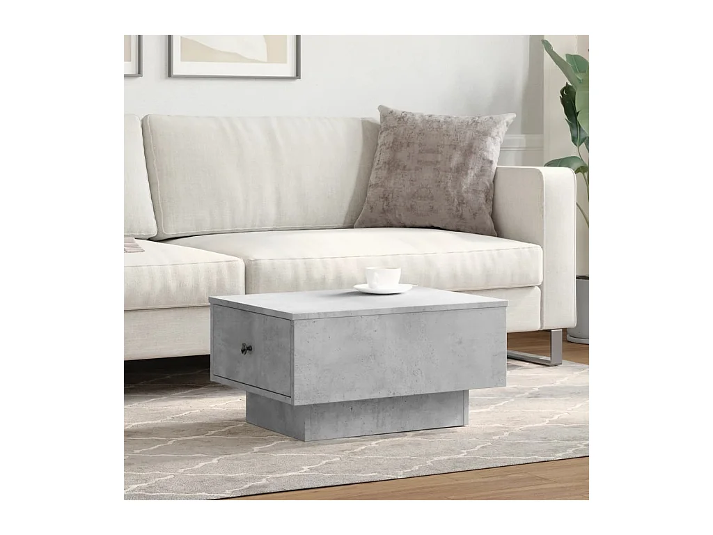 Mesa de centro gris hormigón 60x45x31 cm madera de ingeniería