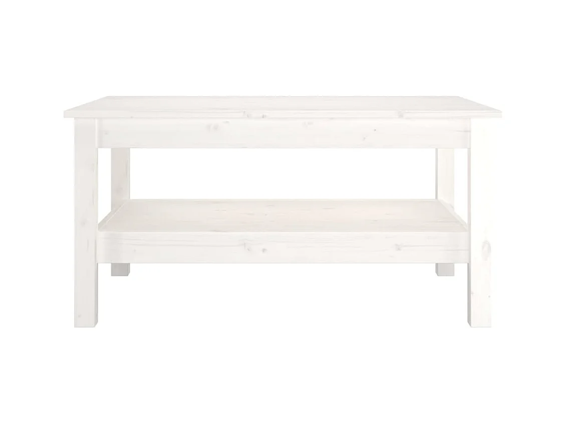 Table basse Blanc 80x50x40 cm Bois massif de pin