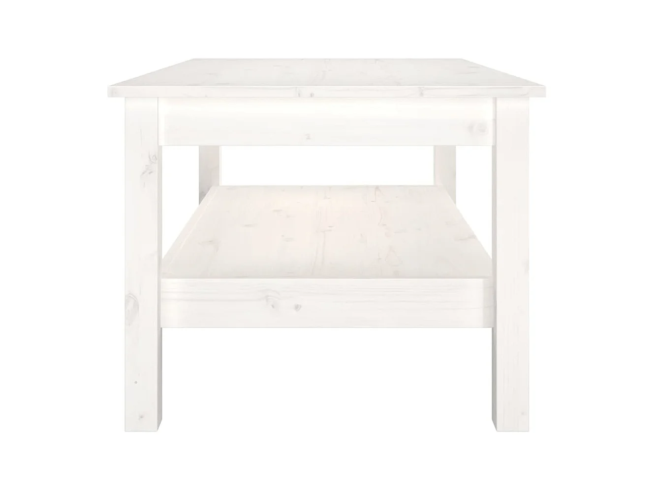 Table basse Blanc 80x50x40 cm Bois massif de pin