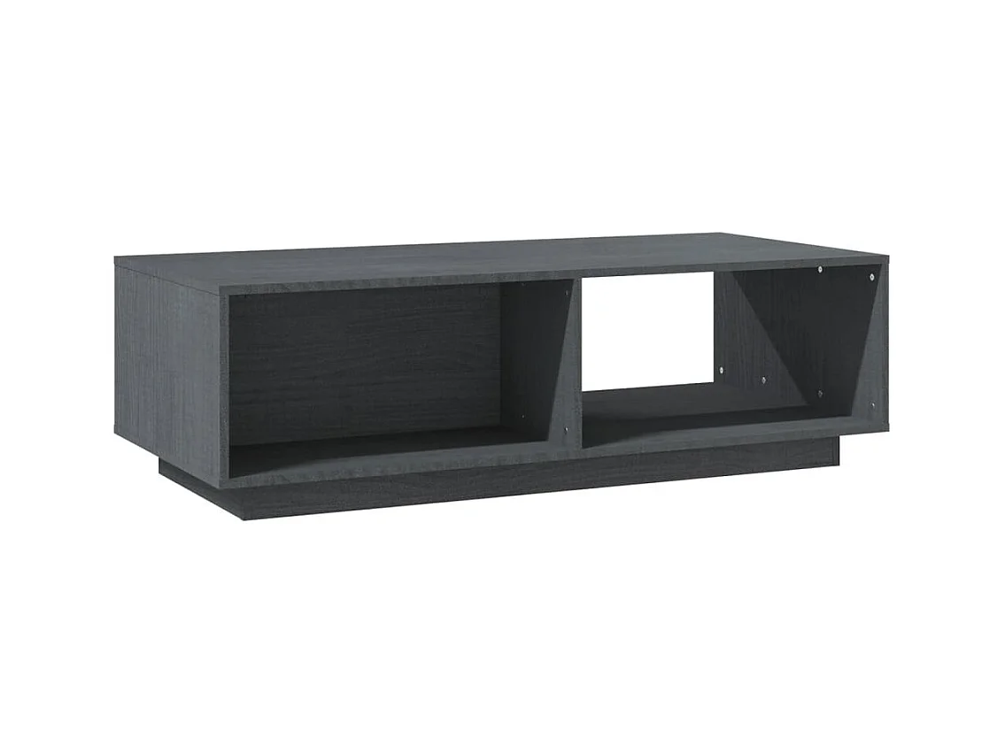 Table basse gris 110x50x33,5 cm bois de pin massif