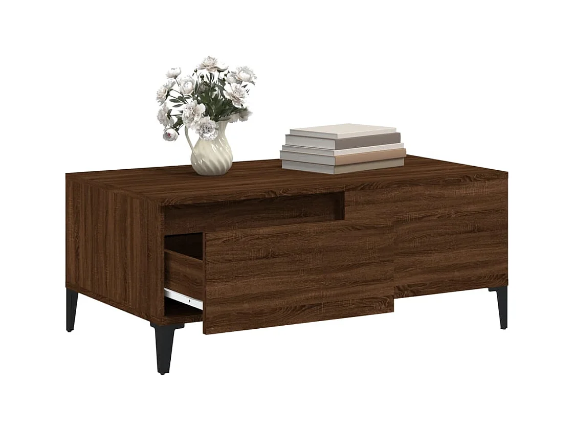 Table basse Chêne marron 90x50x36,5 cm Bois d'ingénierie