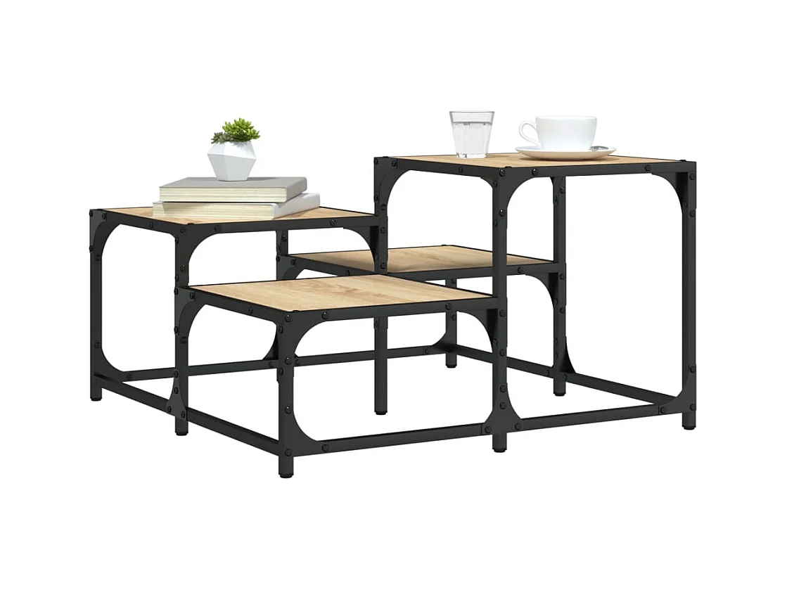 Tavolino da caffè in rovere Sonoma 68x68x40 cm in legno ingegnerizzato