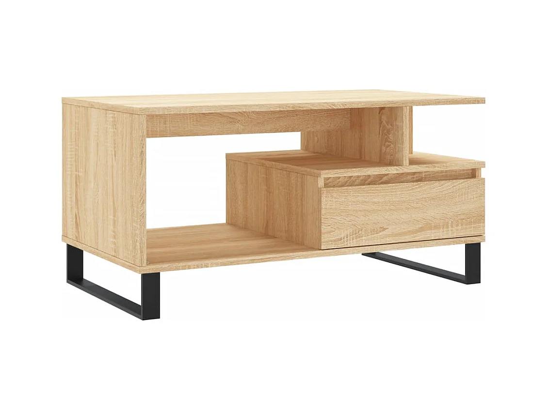 Couchtisch aus Sonoma-Eiche, 90 x 49 x 45 cm, Holzwerkstoff