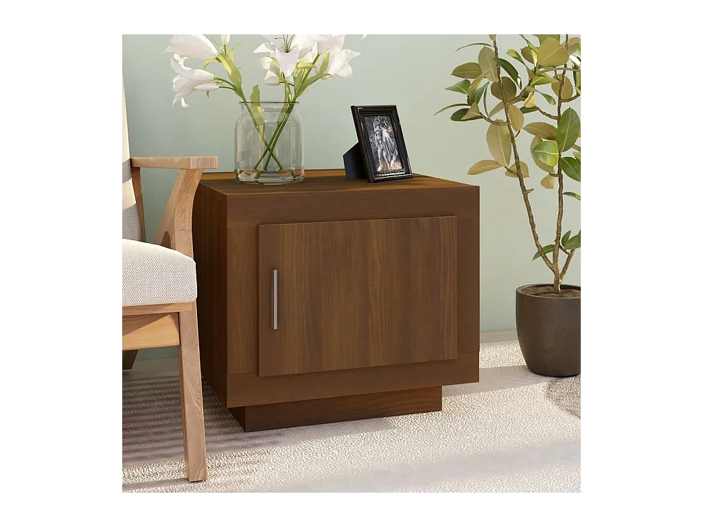 Table basse chêne marron 51x50x45 cm bois d'ingénierie