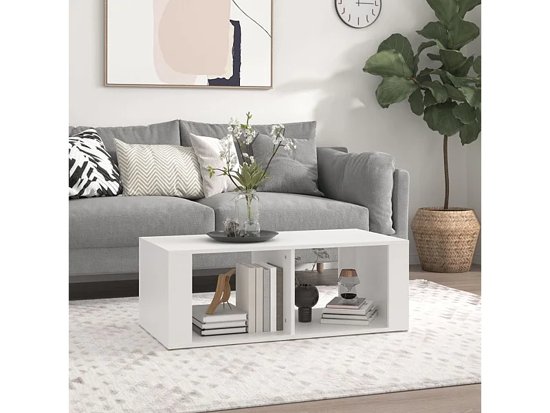 Table basse Blanc 100x50x36 cm Bois d'ingénierie