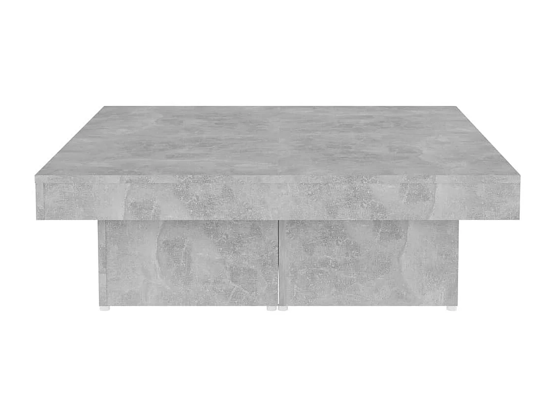 Table basse gris béton 90x90x28 cm bois d'ingénierie
