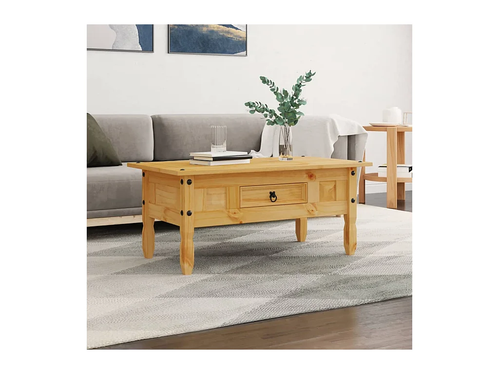 Tavolino da caffè in pino messicano Corona Range 100 x 55 x 44 cm