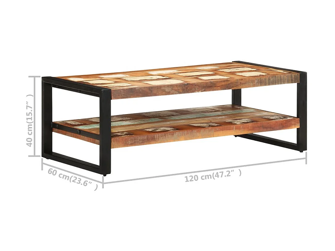 Table basse 120x60x40 cm Bois de récupération solide