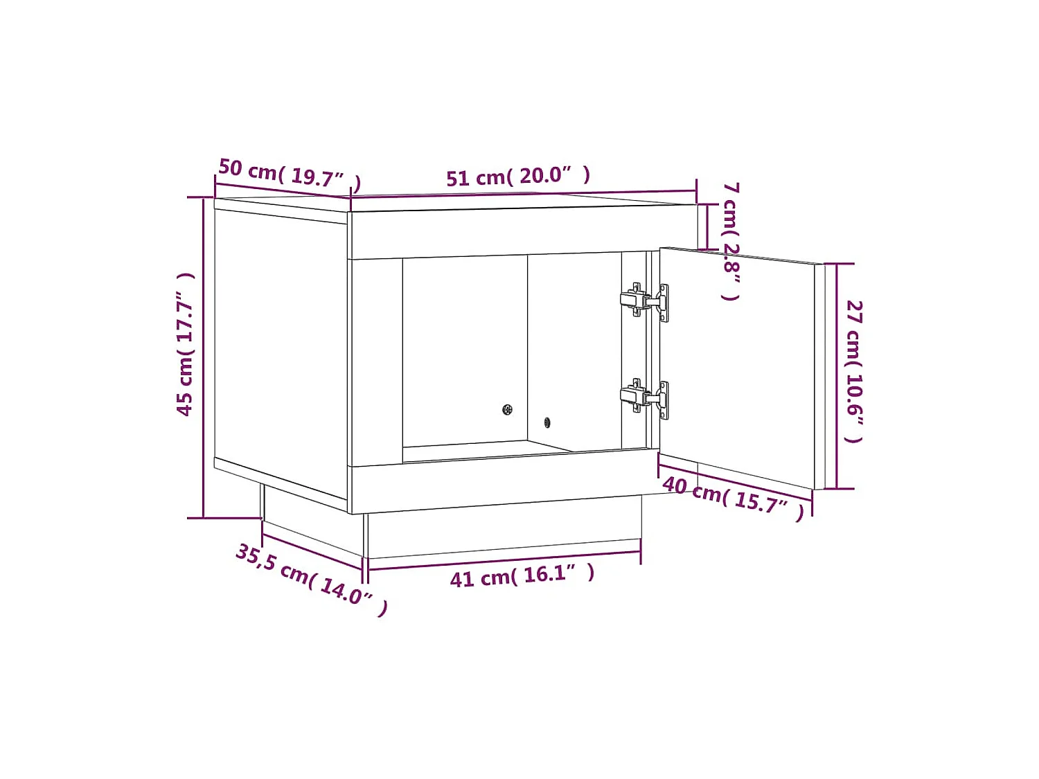 Table basse Blanc 51x50x45 cm Bois d'ingénierie