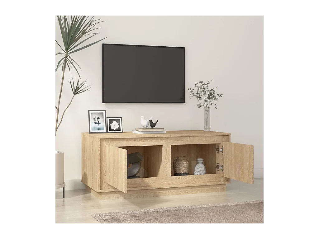 Table basse chêne sonoma 102x50x44 cm bois d'ingénierie