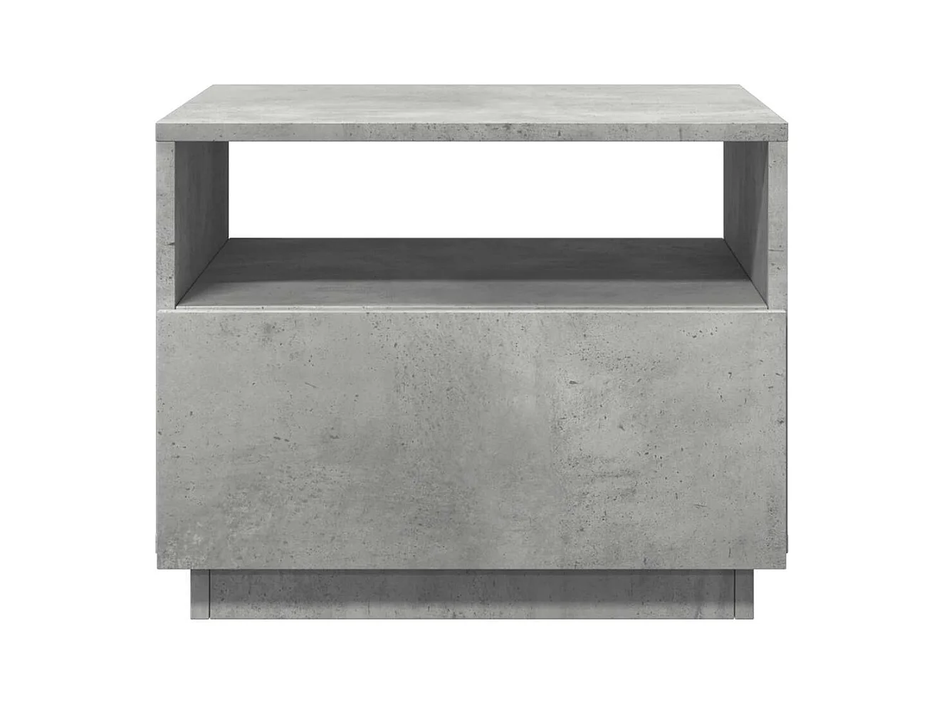 Salontafel met ledverlichting, betongrijs, 50x49x40 cm