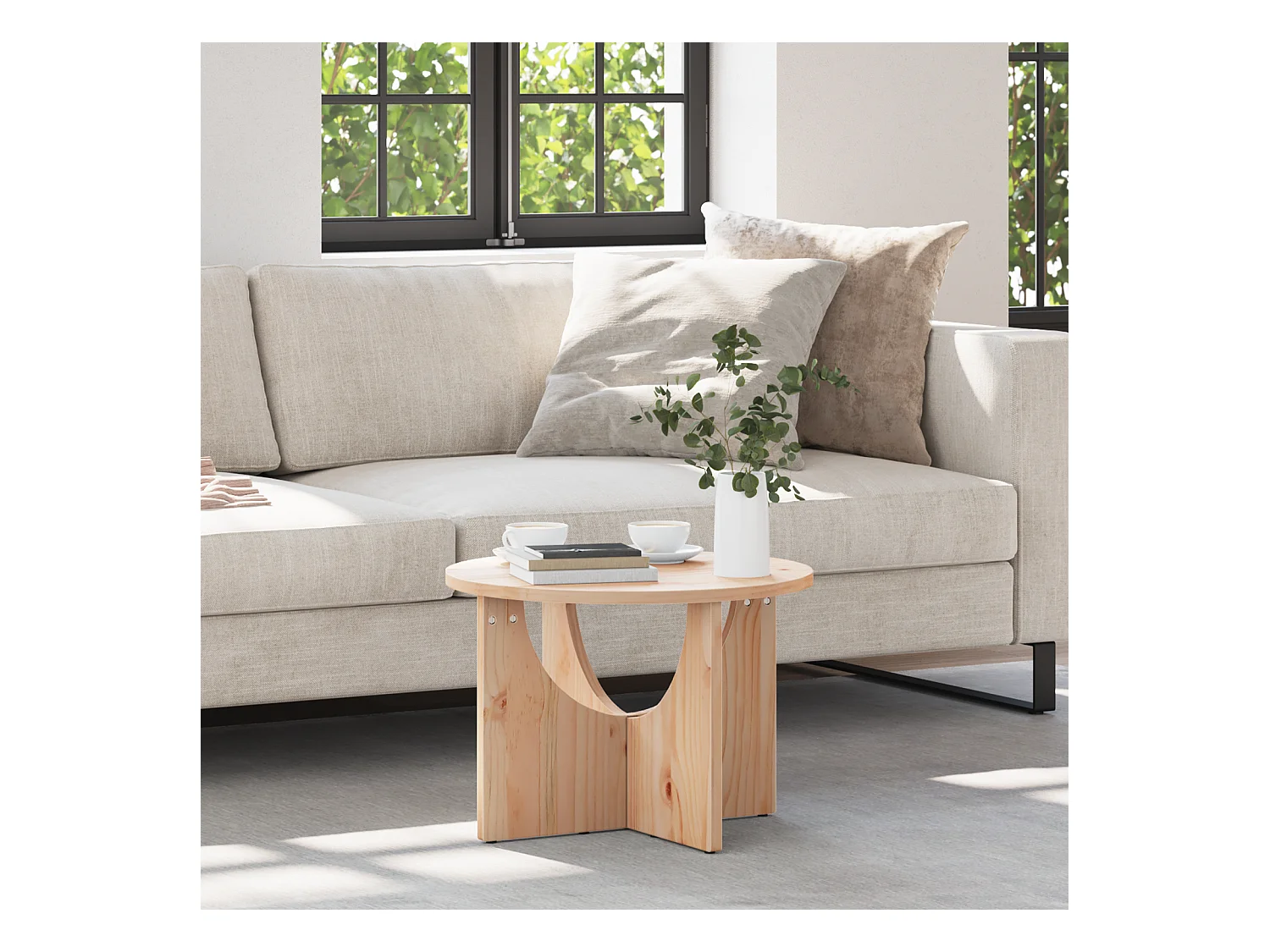 Table basse Naturel 50 x 50 x 35 cm Bois de pin massif