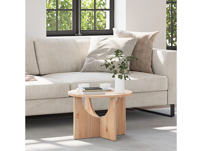 Table basse Naturel 50 x 50 x 35 cm Bois de pin massif
