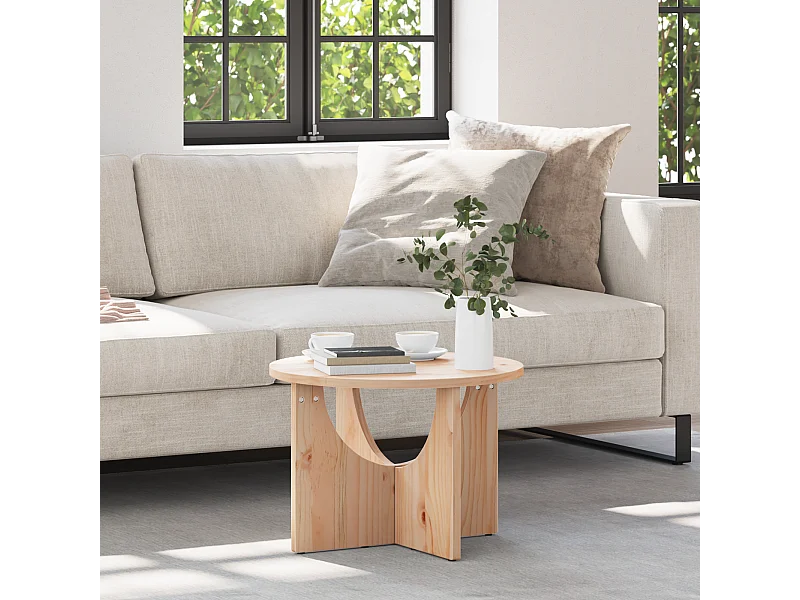 Table basse Naturel 50 x 50 x 35 cm Bois de pin massif