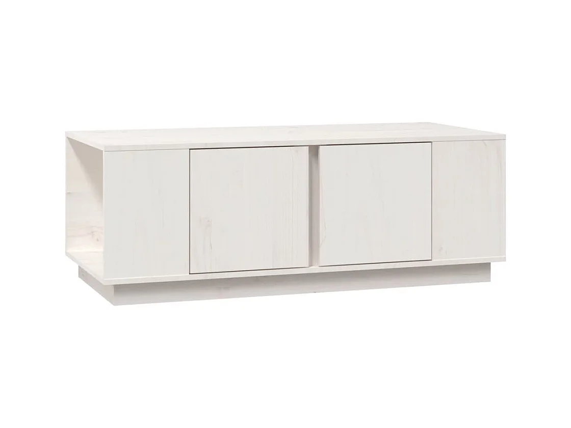 Table basse Blanc 110x50x40 cm Bois massif de pin