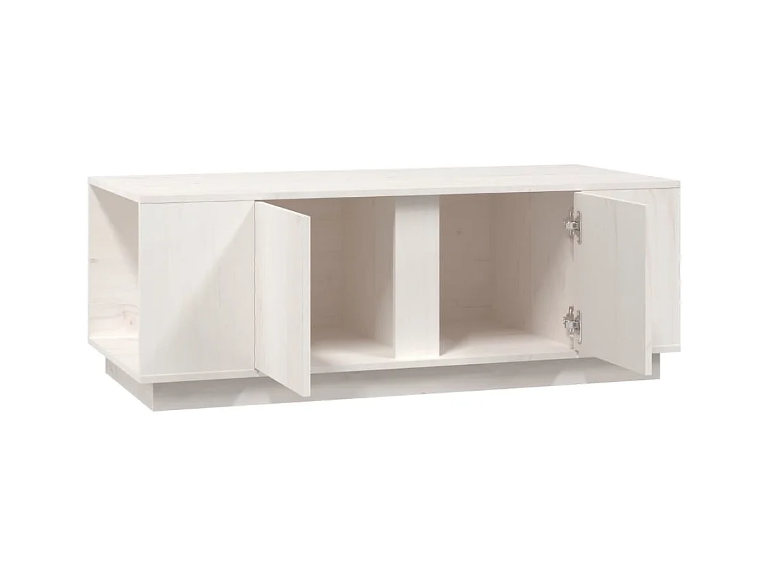 Table basse Blanc 110x50x40 cm Bois massif de pin