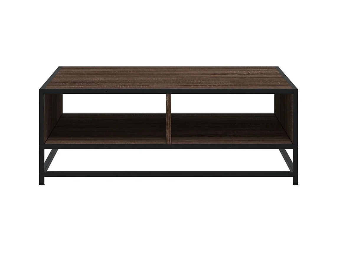 Tavolino da caffè in rovere marrone 80x80x30 cm in legno ingegnerizzato e metallo