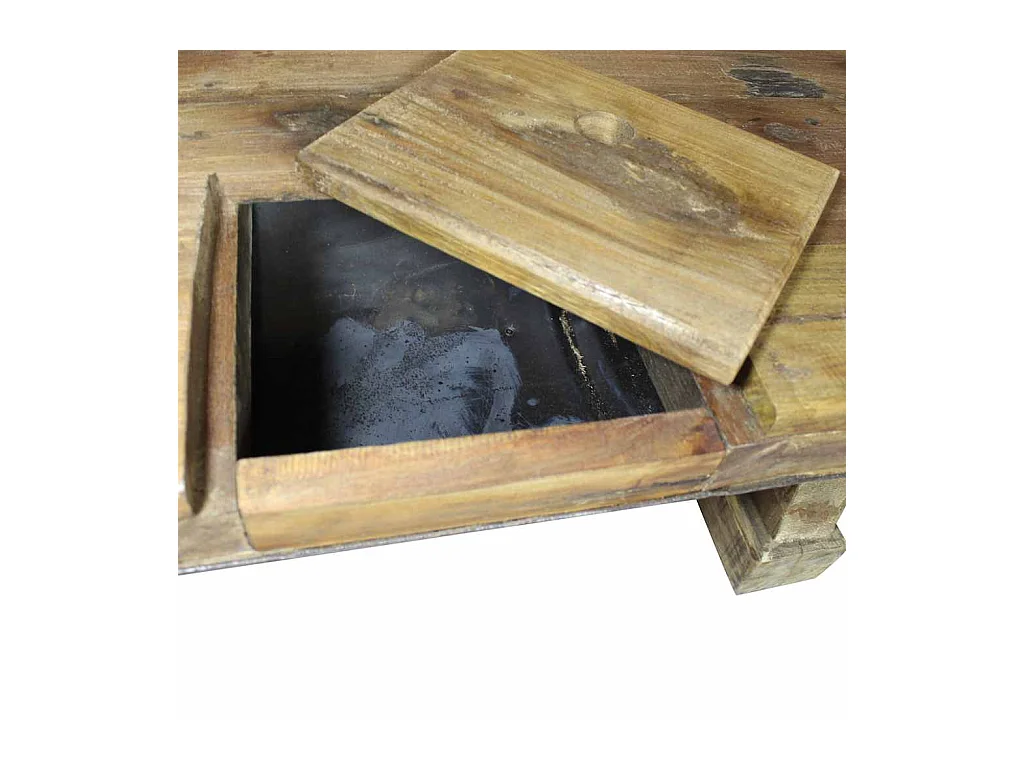 Table basse bois de récupération mélangé 90x50x35 cm