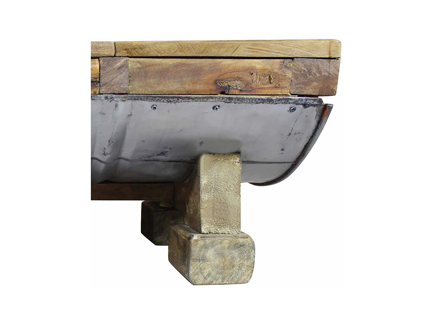 Table basse bois de récupération mélangé 90x50x35 cm