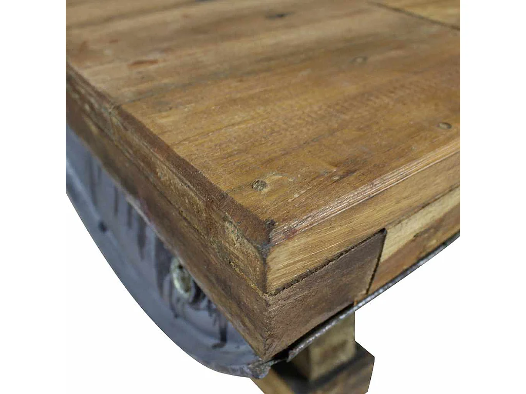 Table basse bois de récupération mélangé 90x50x35 cm