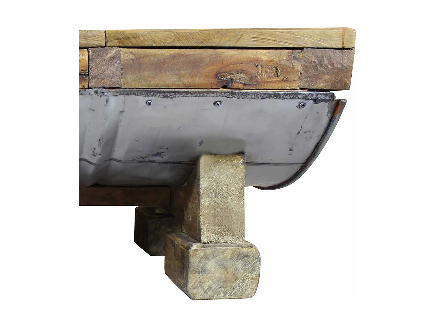 Table basse bois de récupération mélangé 90x50x35 cm