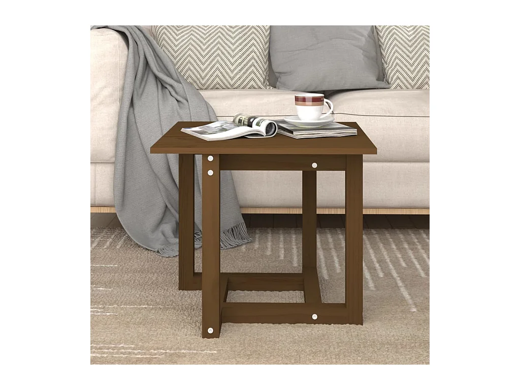 Table basse Marron miel 50x50x45 cm Bois massif de pin