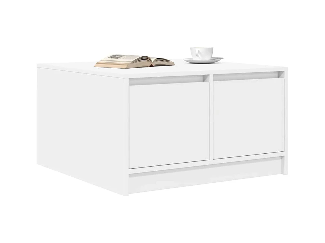 Table basse avec tiroirs blanc 70,5x70x40 cm