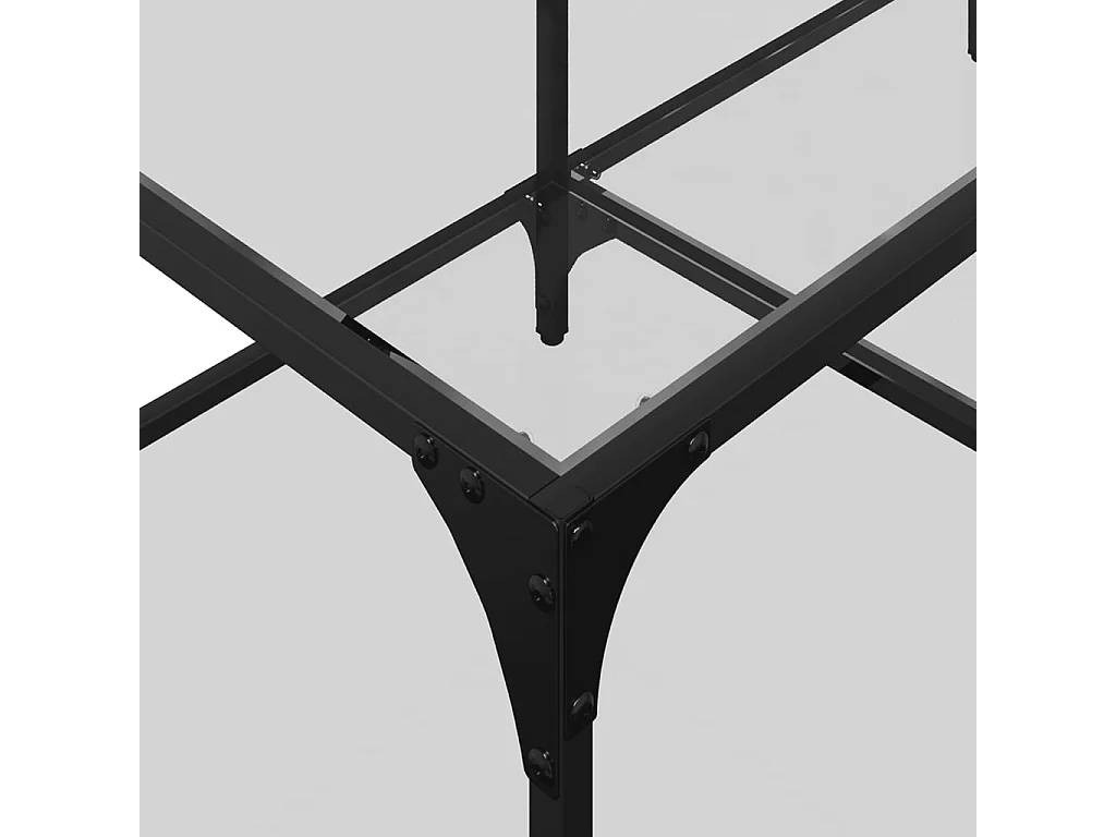 Tavolino con piano in vetro trasparente 98,5x50x40cm acciaio