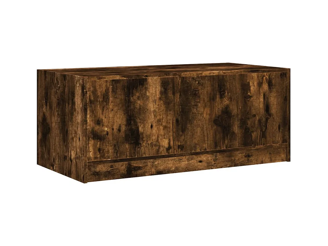 Table basse avec portes en verre chêne fumé 102x50x42 cm