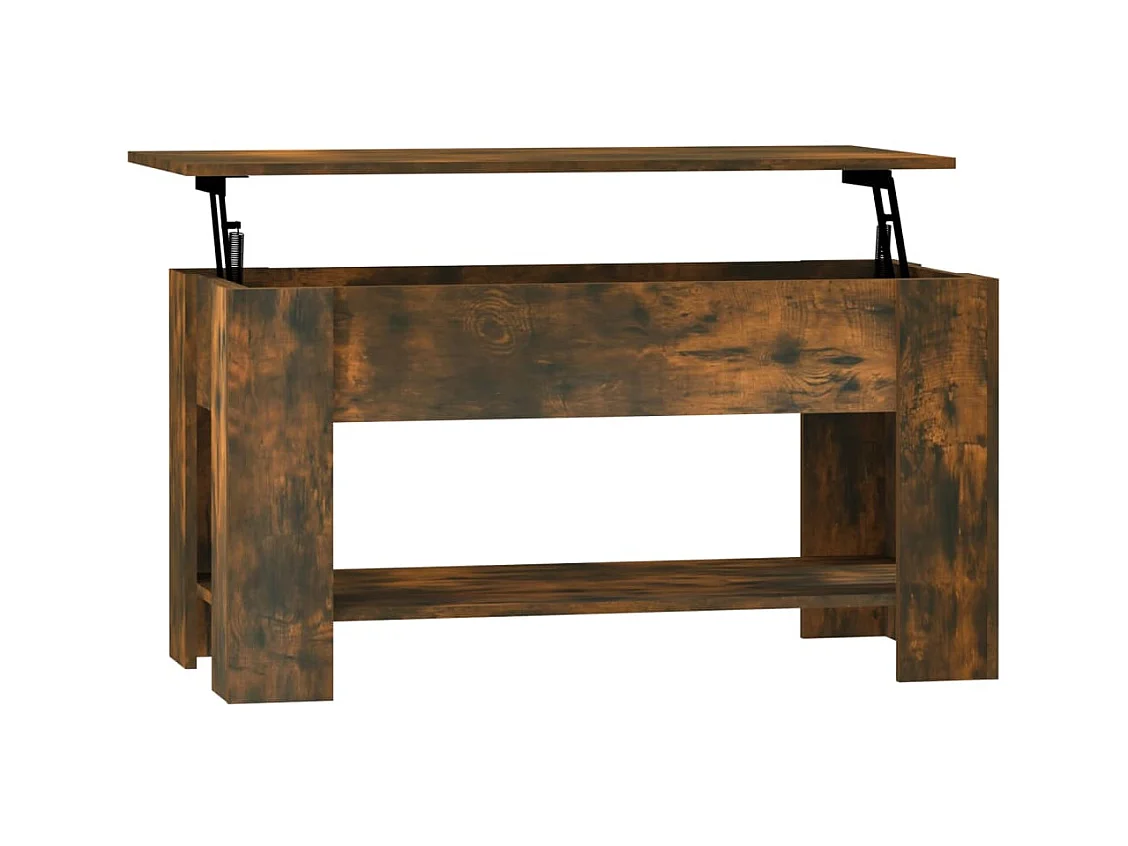 Mesa de centro de roble ahumado 101x49x52 cm Madera de ingeniería