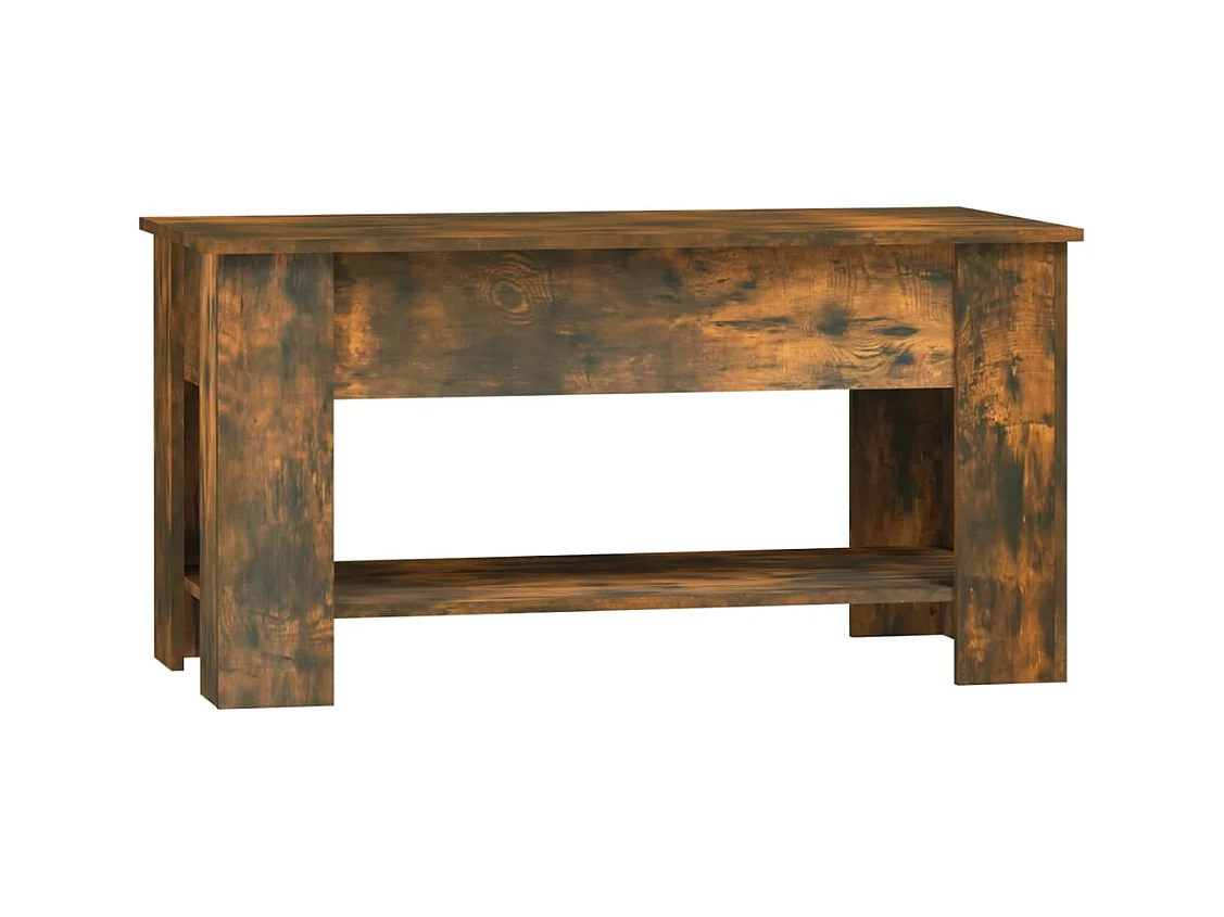Mesa de centro de roble ahumado 101x49x52 cm Madera de ingeniería