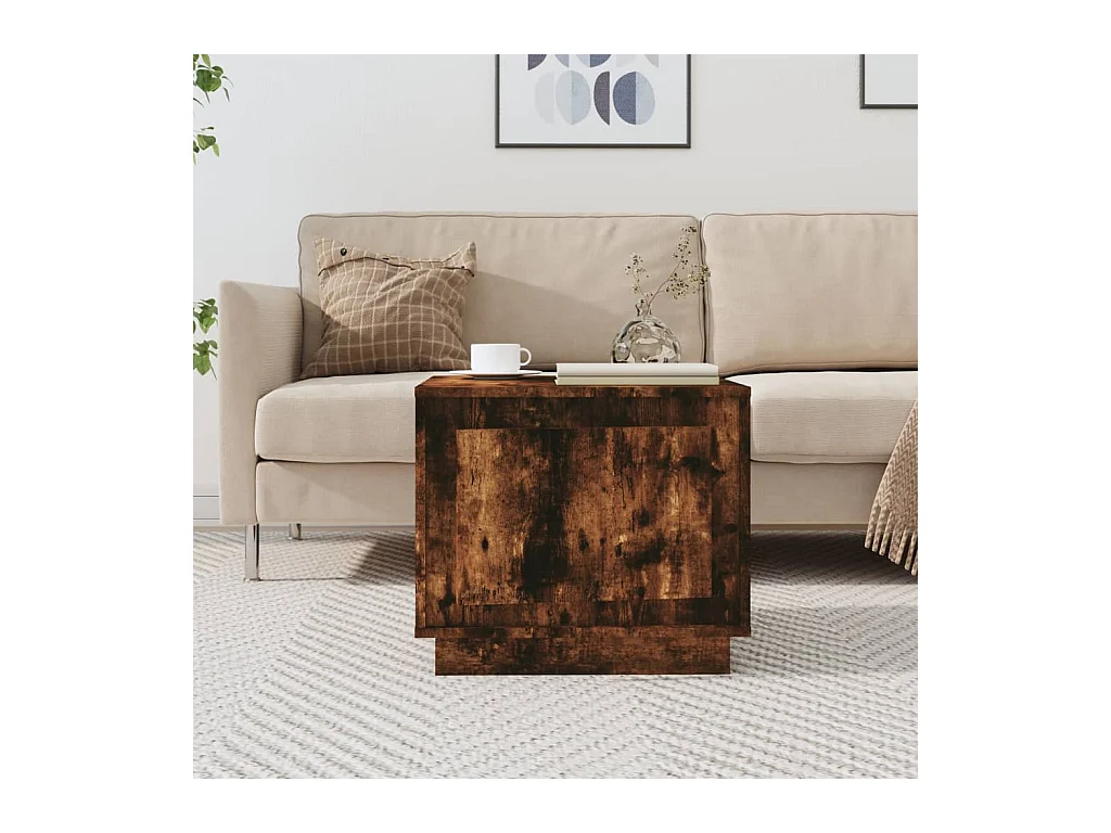 Table basse chêne fumé 51x50x44 cm bois d'ingénierie