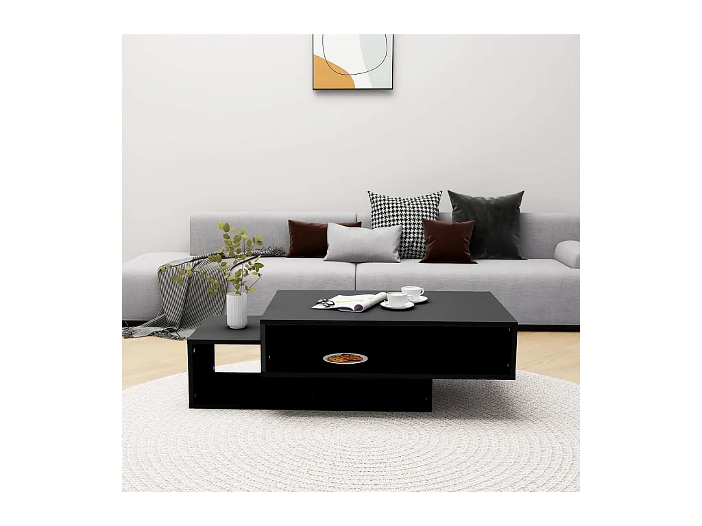 Table basse Noir 105x55x32 cm Bois d’ingénierie