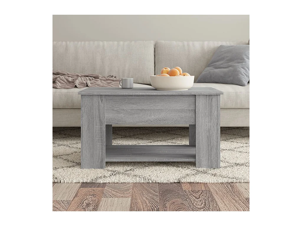 Tavolino Sonoma grigio 79x49x41 cm Legno ingegnerizzato