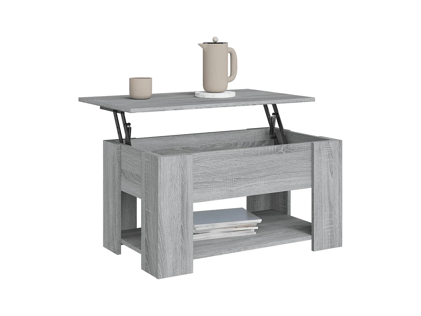 Tavolino Sonoma grigio 79x49x41 cm Legno ingegnerizzato