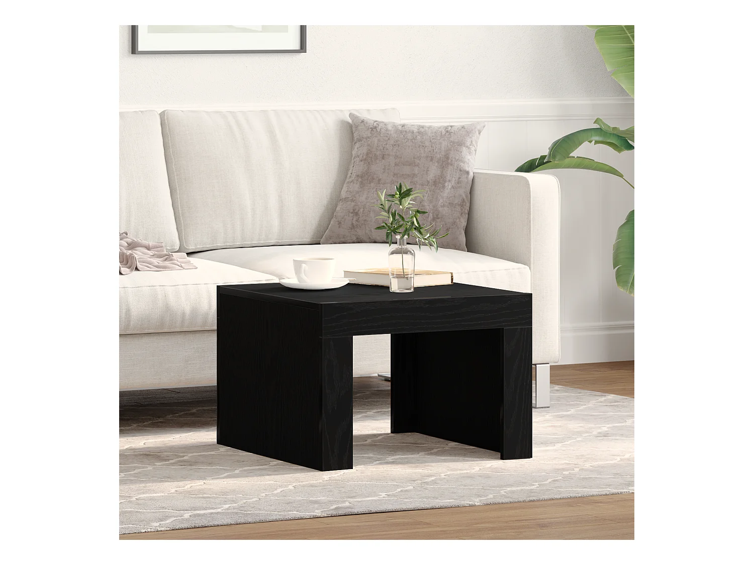 Table basse Chêne noir 50 x 50 x 35 cm Bois d'ingénierie