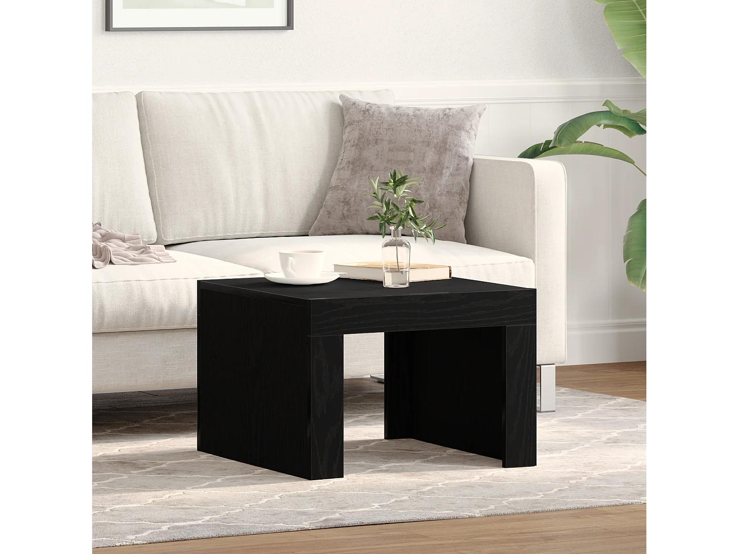 Table basse Chêne noir 50 x 50 x 35 cm Bois d'ingénierie