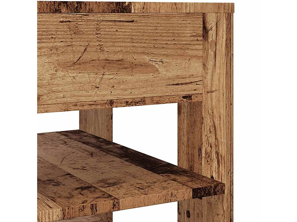 Mesa de centro madera vieja 55,5x55x45 cm madera de ingeniería