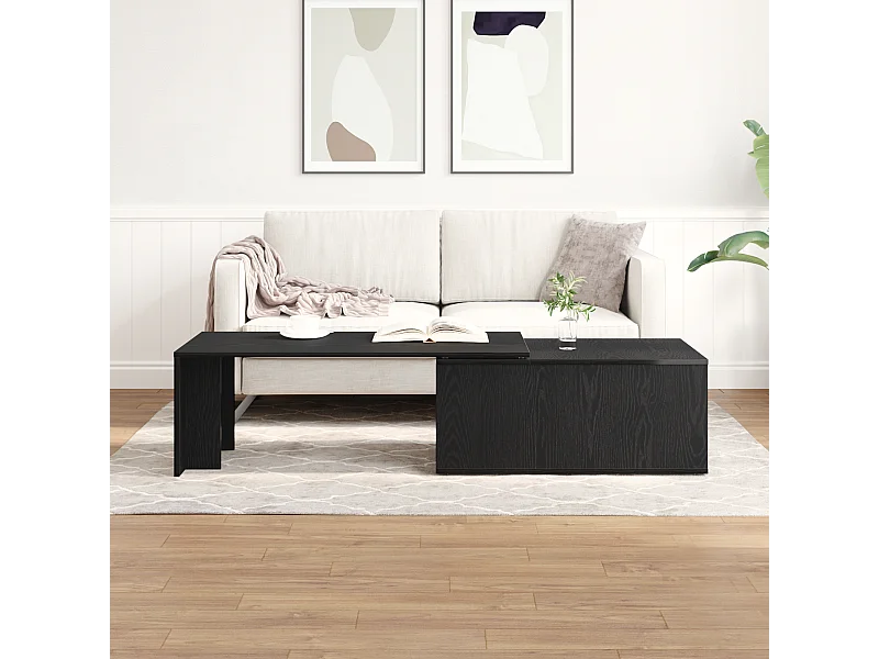 Table basse en chêne noir 150x50x35 cm en bois composite