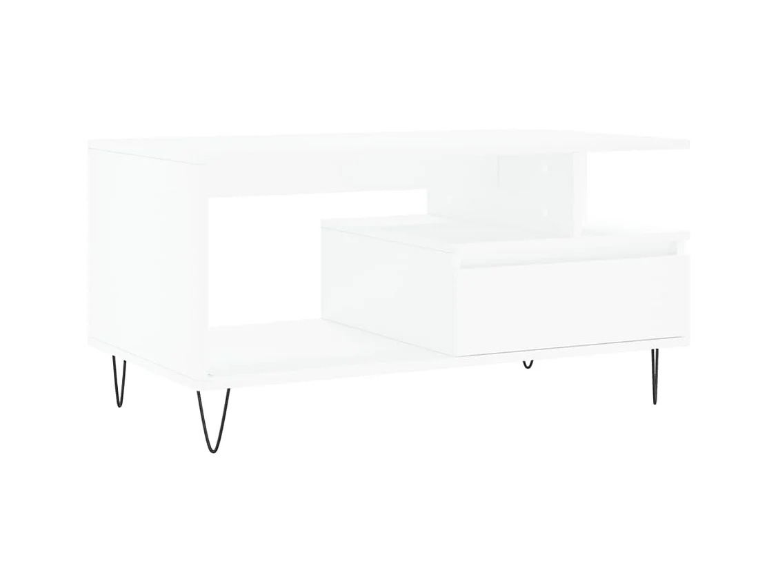 Table basse Blanc 90x49x45 cm Bois d'ingénierie