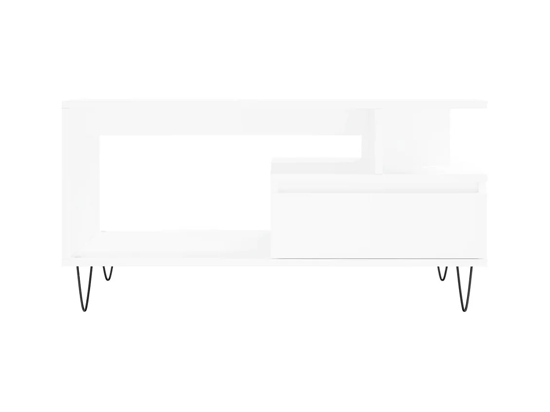 Table basse Blanc 90x49x45 cm Bois d'ingénierie